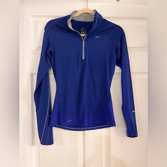 Nike Tops - Nike Dri-Fit royal‎ blue 1/4 zip women’s pullover size XS Nike element